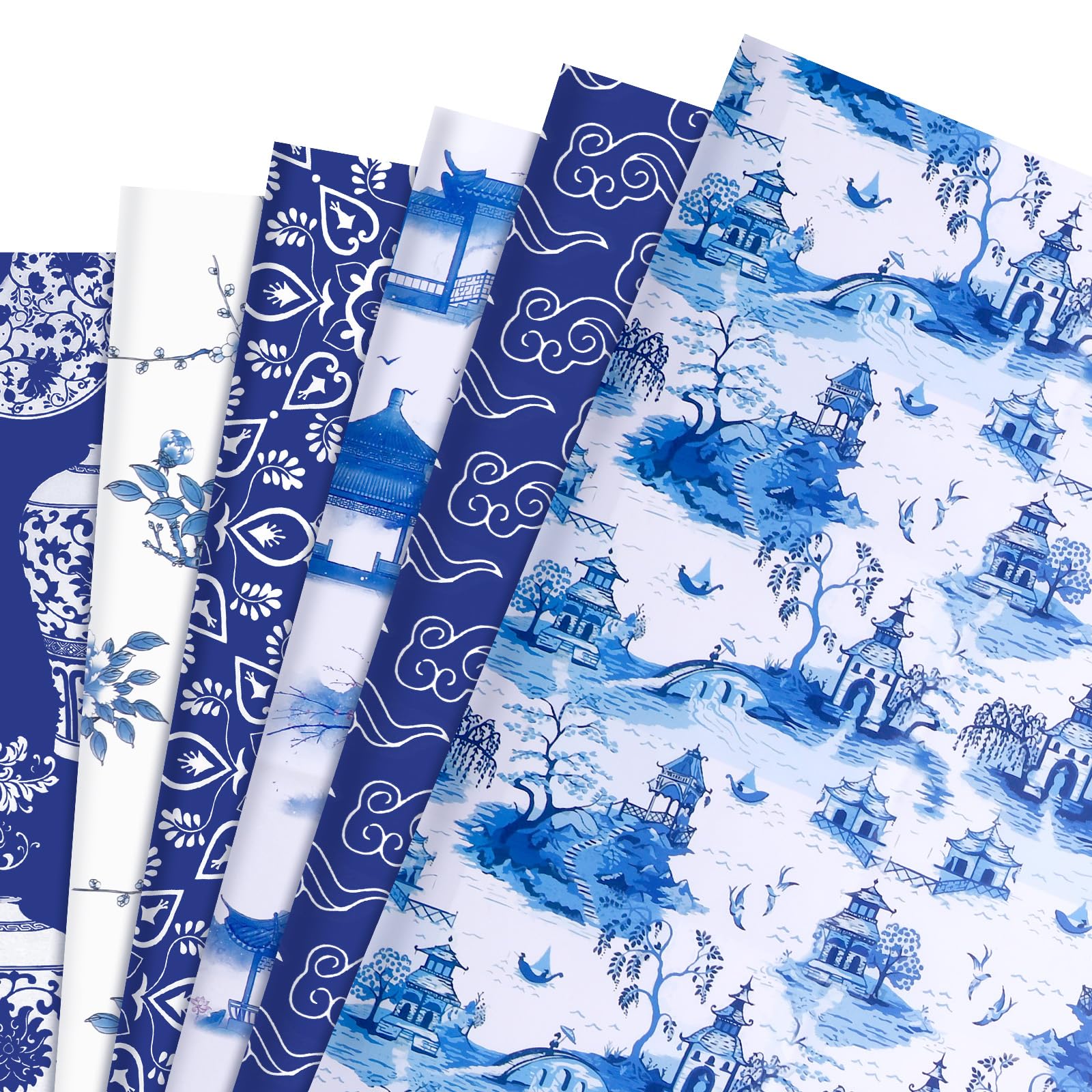 Amazon.co.jp: 12シート シノワズリーパターン ラッピング